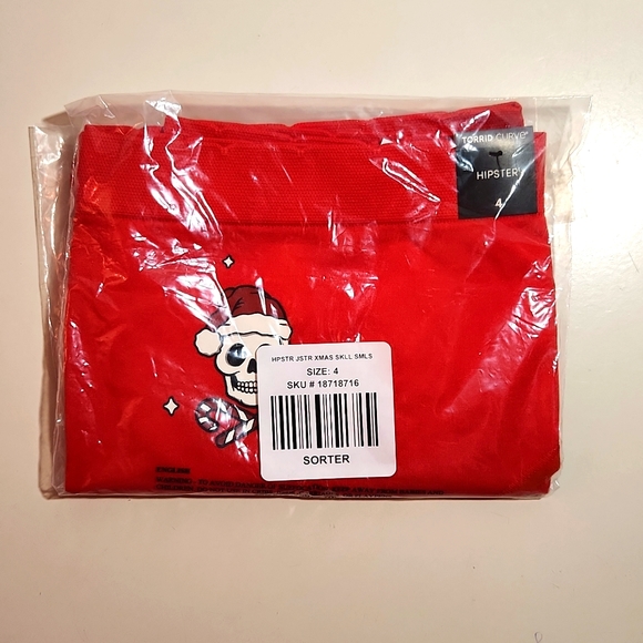 ❤️NWT VINTAGE TORRID PANTY - CANDY CANE SKULL SANTA CHRISTMAS HOLIDAY PLUS SIZE - Picture 5 of 11